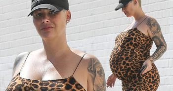 Amber Rose jokes she’s ‘still pregnant’ as she flaunts burgeoning belly