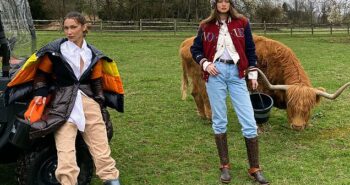 Pregnant Gigi Hadid strikes a pose with sister Bella on their Pennsylvania farm for Vogue