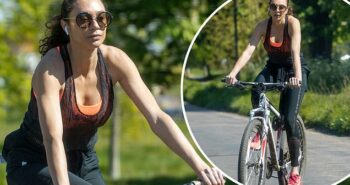Lilly Becker slips on her workout gear to enjoy a bike ride