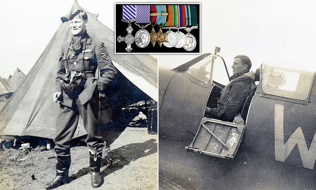 Heroics of Battle of Britain Spitfire ace are revealed as his medals sell at auction for £17,000