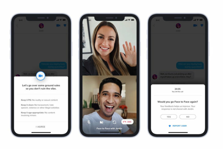 Tinder starts testing Face to Face, a new video chat feature for virtual dates