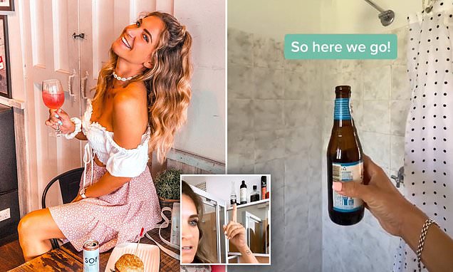 Dutch Evelien Langeveld enjoys shower beer after she discovered her boyfriend’s bathroom habit
